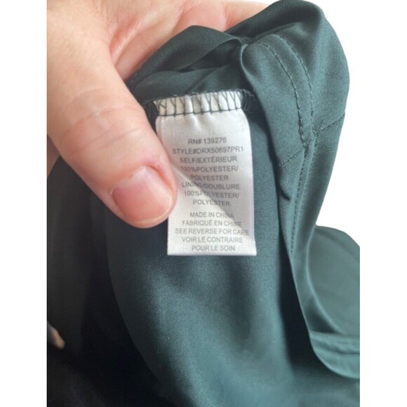 DR2 Dark Green Faux Wrap Floral V Neck Dress Size 2x - Picture 10 of 10